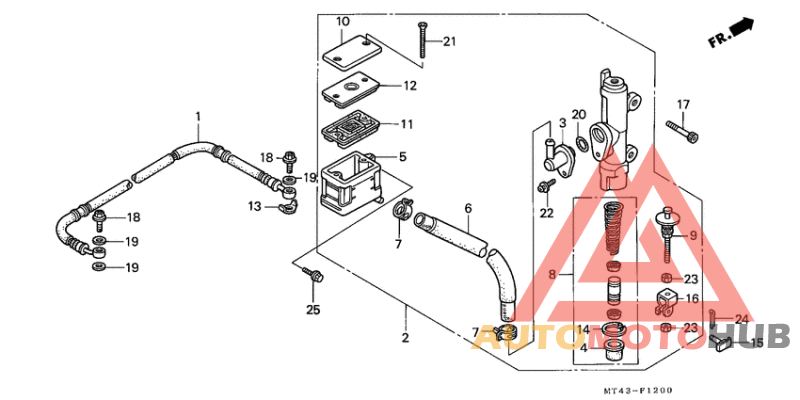 Rr. brake master cylinder