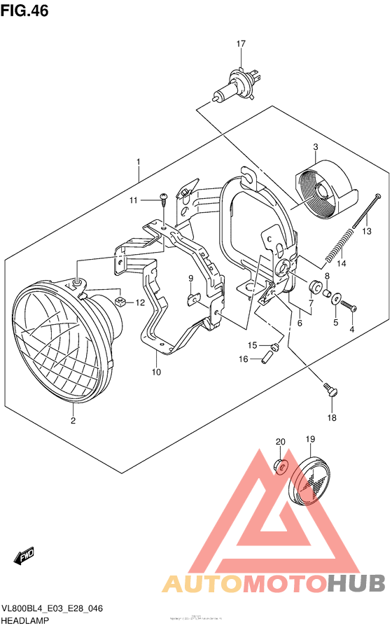 Headlamp Assy (Vl800Bl4 E03)
