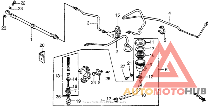Rear brake master cyl