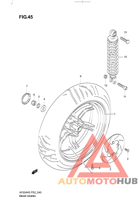 Rear wheel complete assy