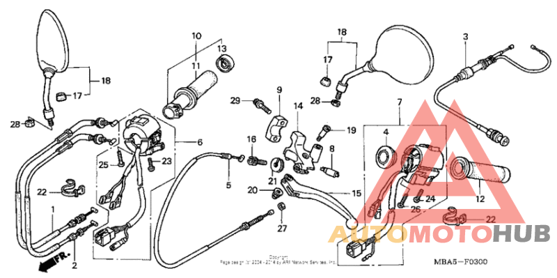 Handle lever + switch + cable