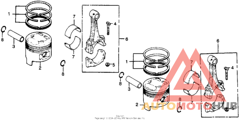 Piston + connecting rod