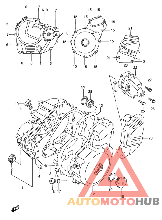 Crankcase cover ass`y  (v