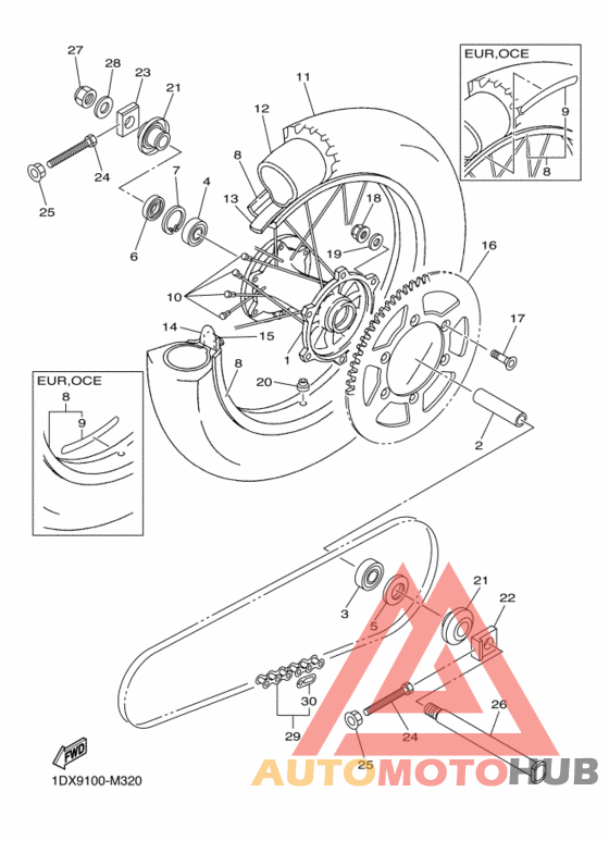 Rear wheel complete assy