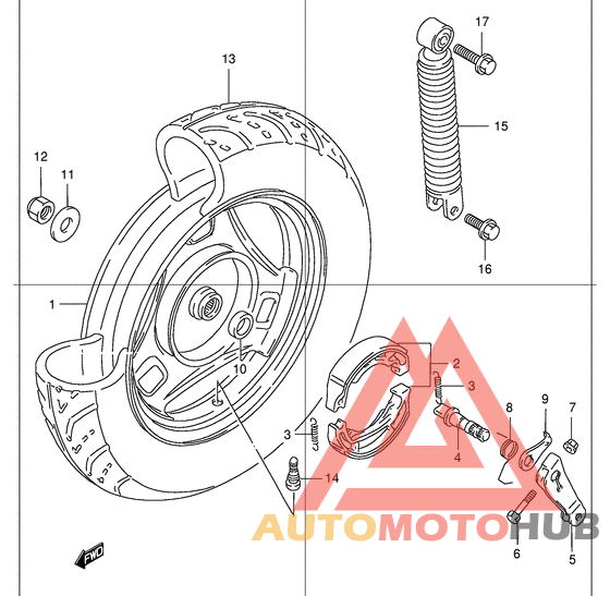 Rear wheel complete assy