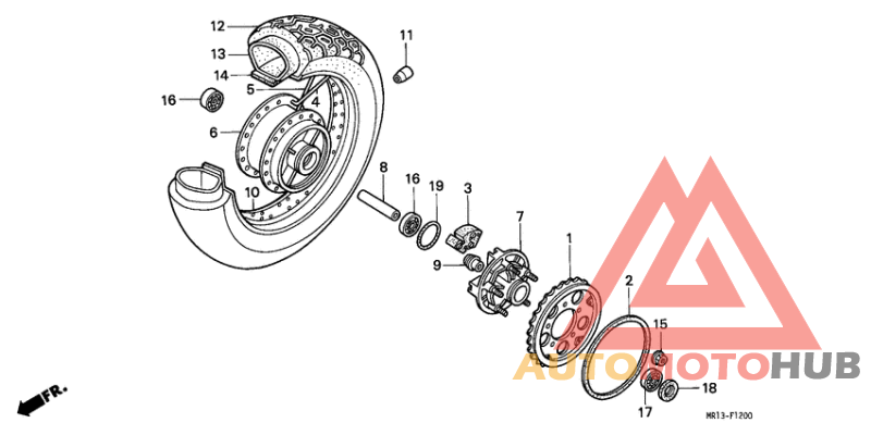 Rear wheel complete assy