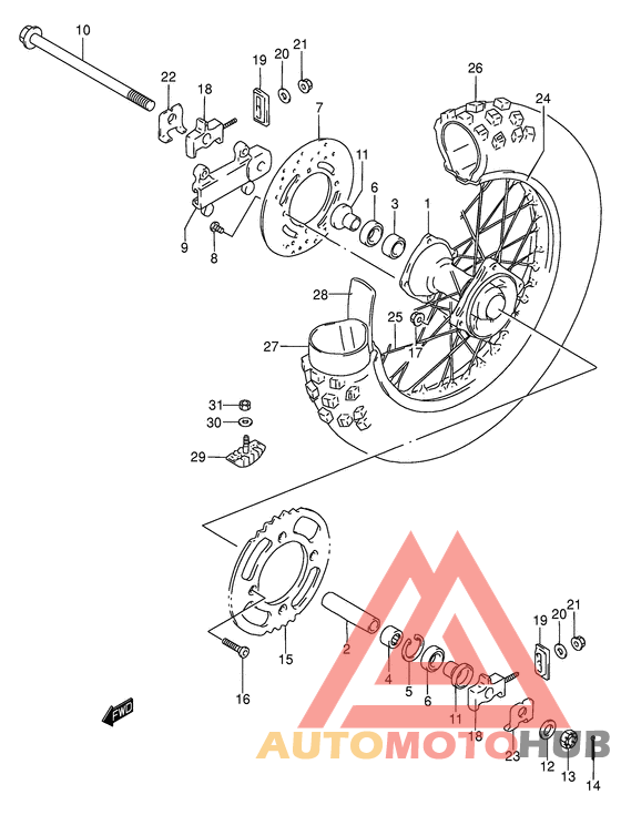 Rear wheel complete assy