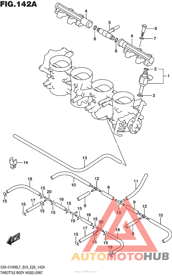 Throttle Body Hose/joint (Gsx-S1000L7 E33)