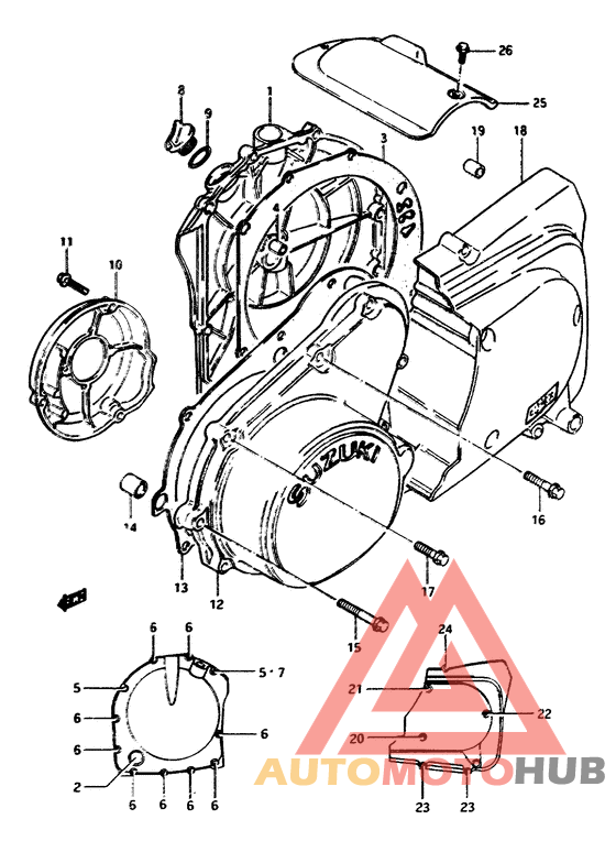 Crankcase cover ass`y  (v