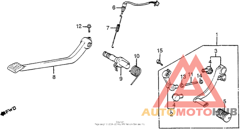 Brake pedal + gearshift pedal