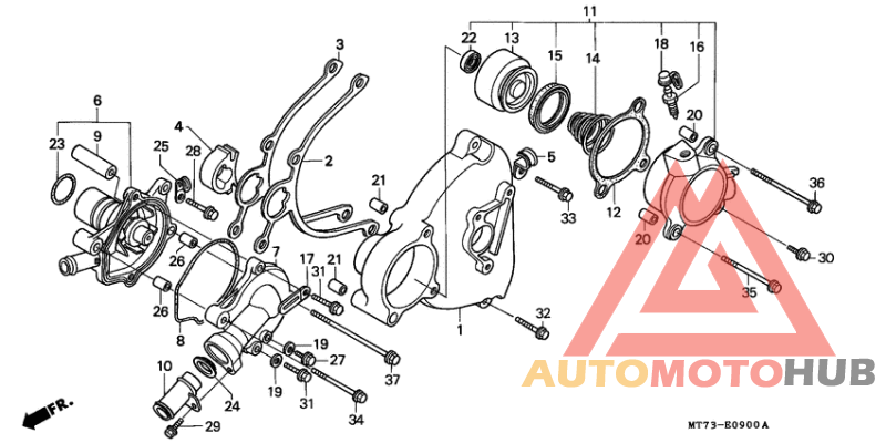 Left crankcase cover/ water pump