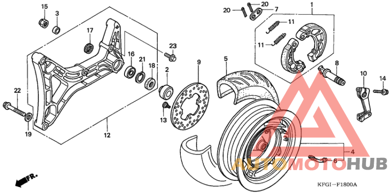 Rear wheel complete assy