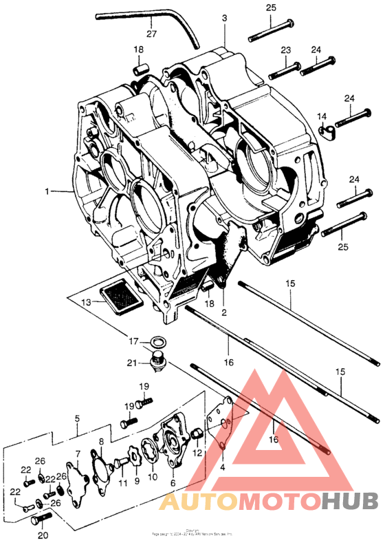 Crankcase + oil pump