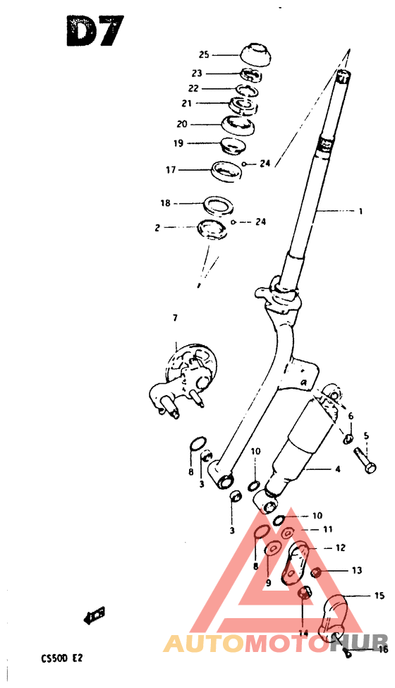 Вилка передней оси