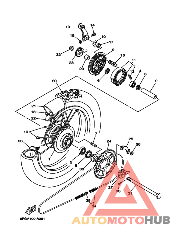 Rear wheel complete assy