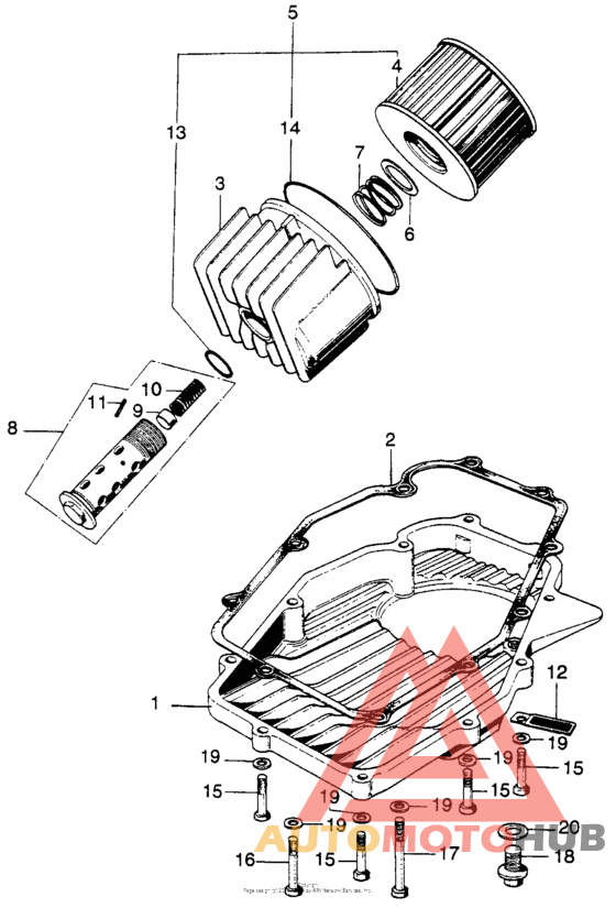 Oil filter + oil pan