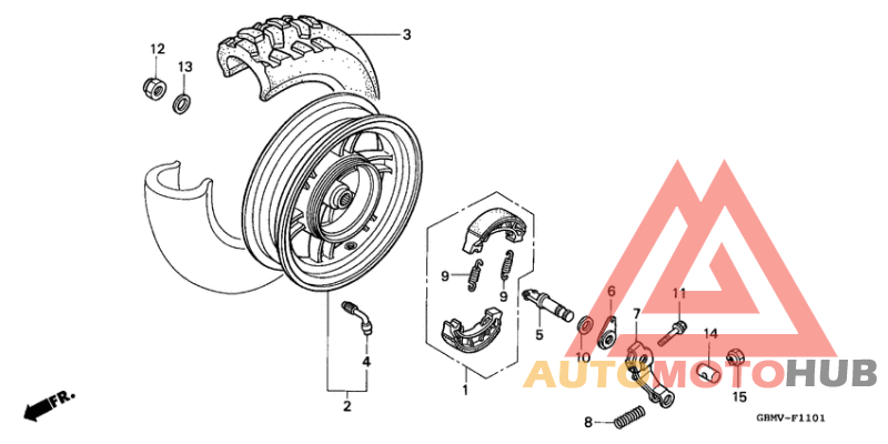 Rear wheel complete assy