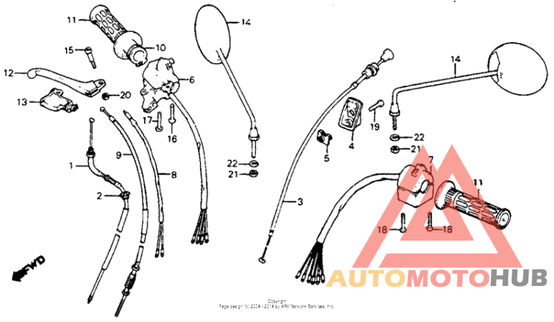 Handle lever + switch + cable
