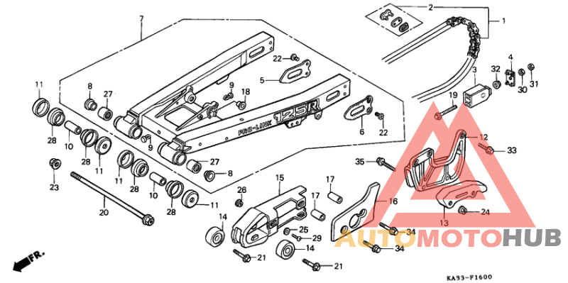 Rear fork/drive chain