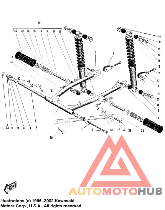 Swing arm/shock absorbers