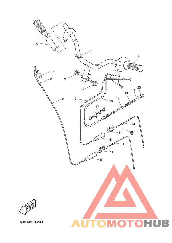 Steering handle. cable