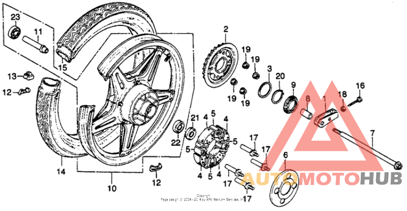 Cb40tii rear wheel