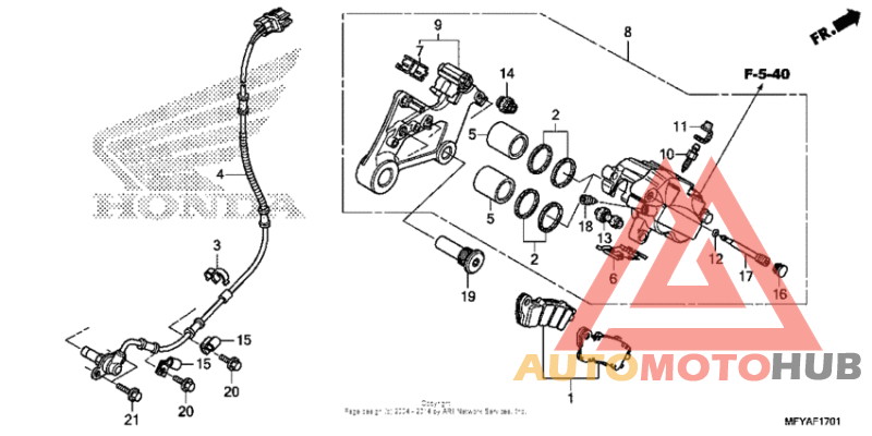 Rear brake caliper (abs)