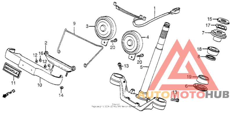 Steering stem + horn