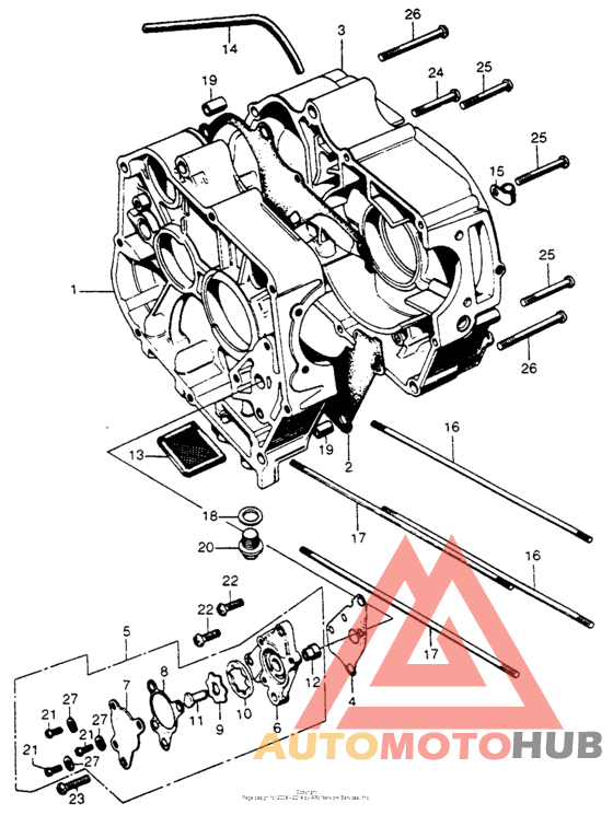 Crankcase + oil pump