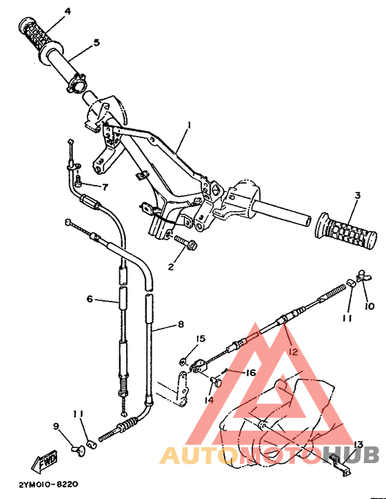 Steering handle. cable