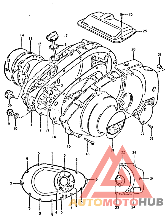 Crankcase cover ass`y  (v