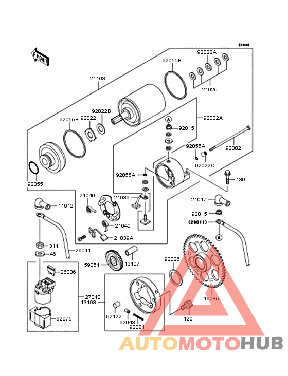 Starter motor/starter clutch