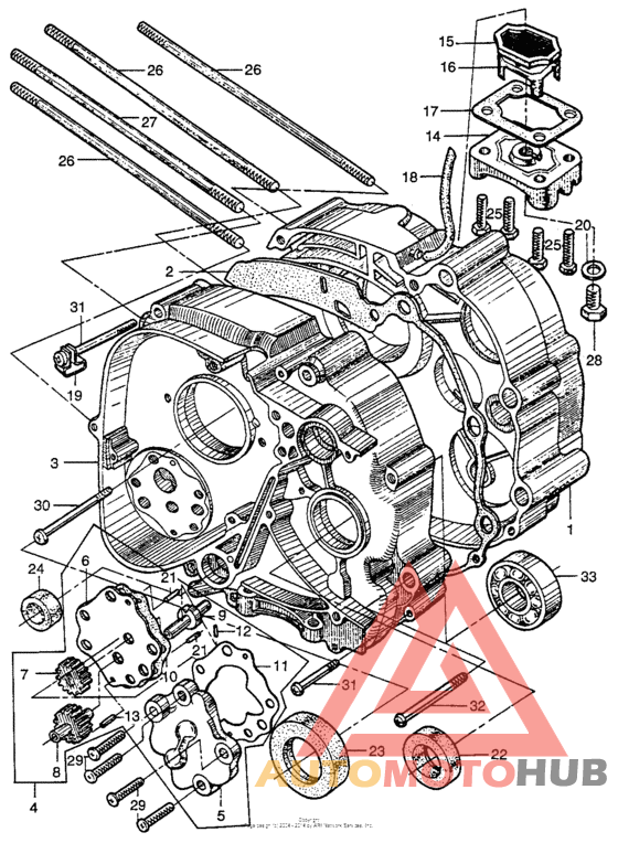 Crankcase + oil pump