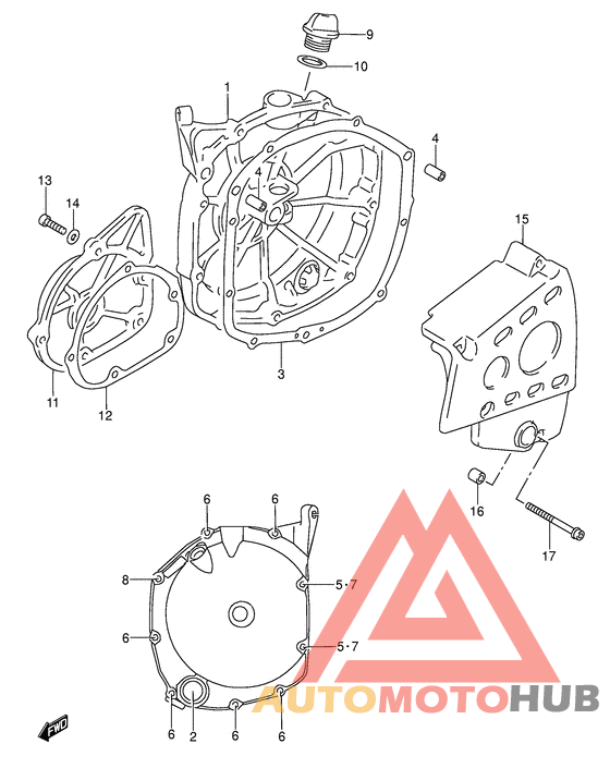 Crankcase cover ass`y  (v