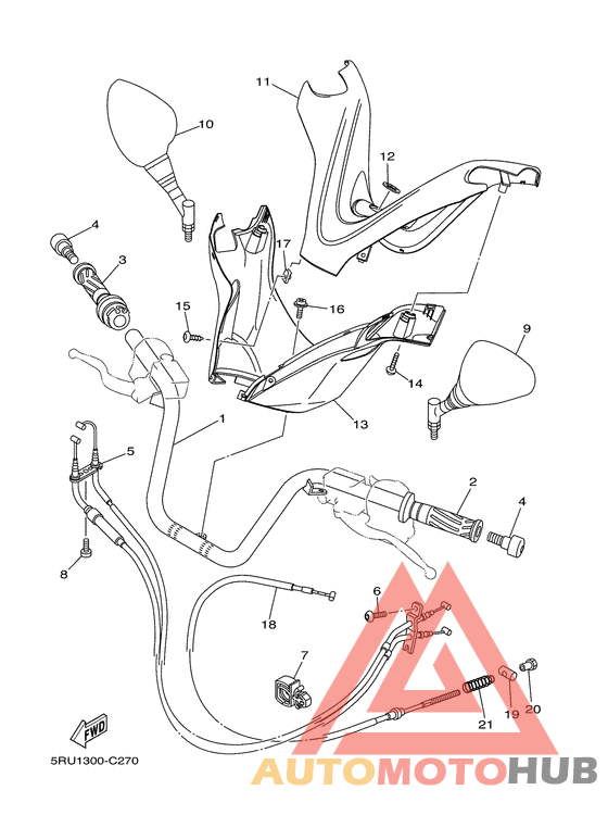Steering handle & cable