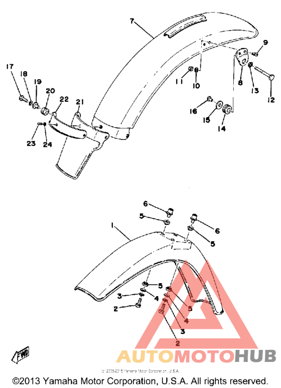 Front fender-rear fender
