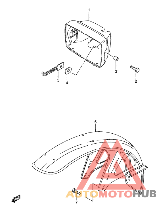 Headlamp housing - front fender