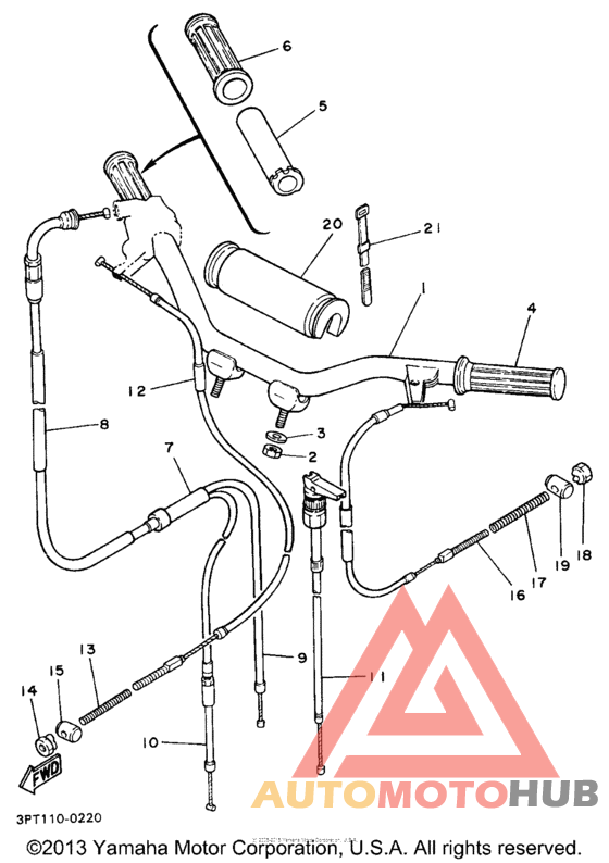 Steering handle - cable