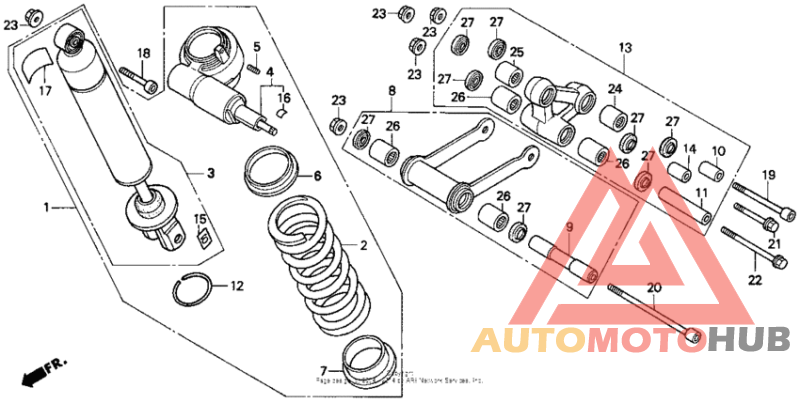 Rear shock absorber 92-93