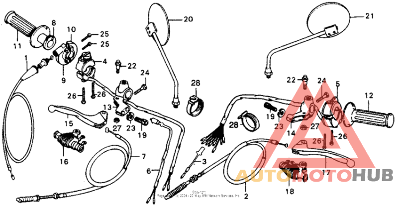 Handle switch + lever + cable