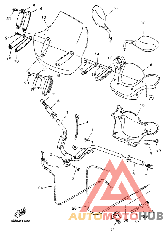 Steering handle. cable
