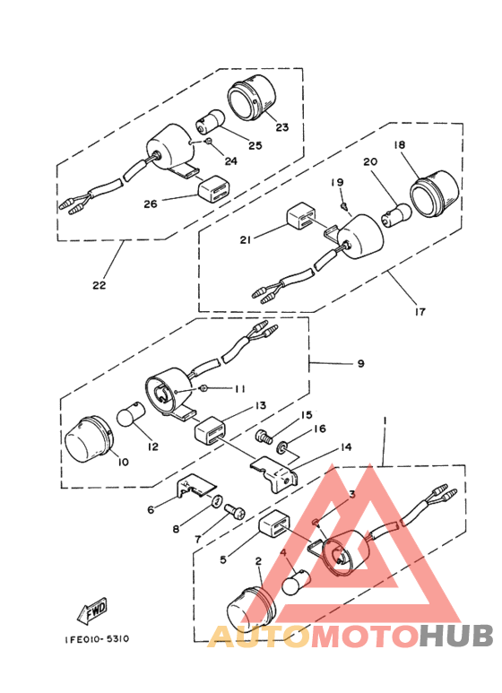 Rear flasher light assy