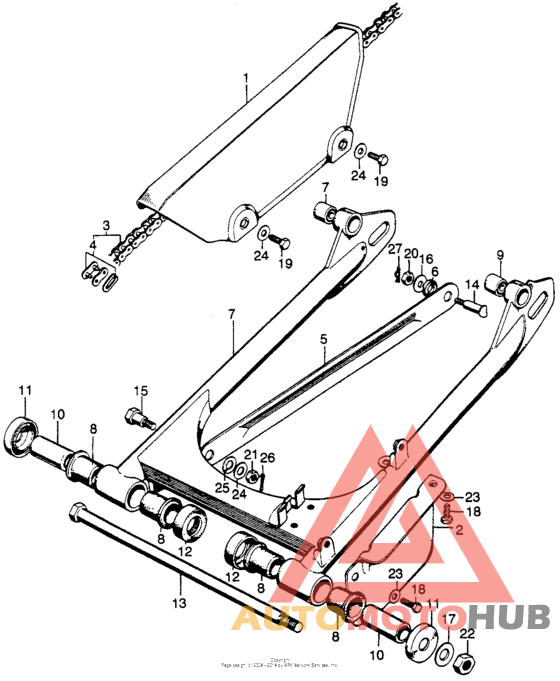 Chain case + swingarm