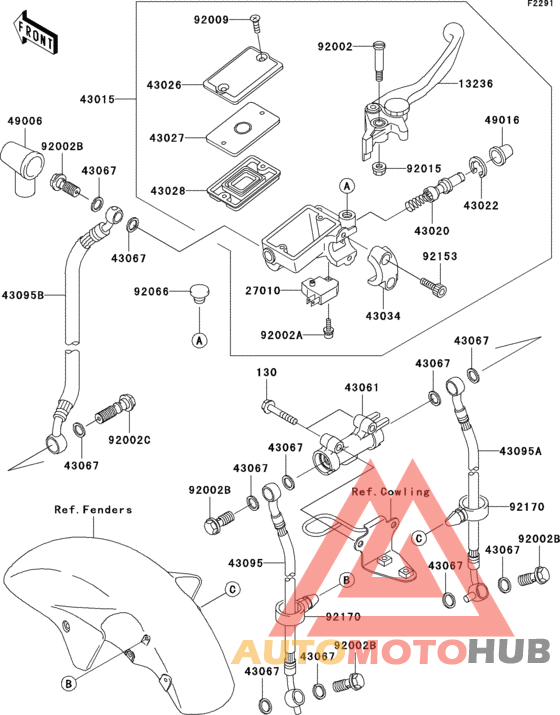 Front master cylinder(c1/c2)