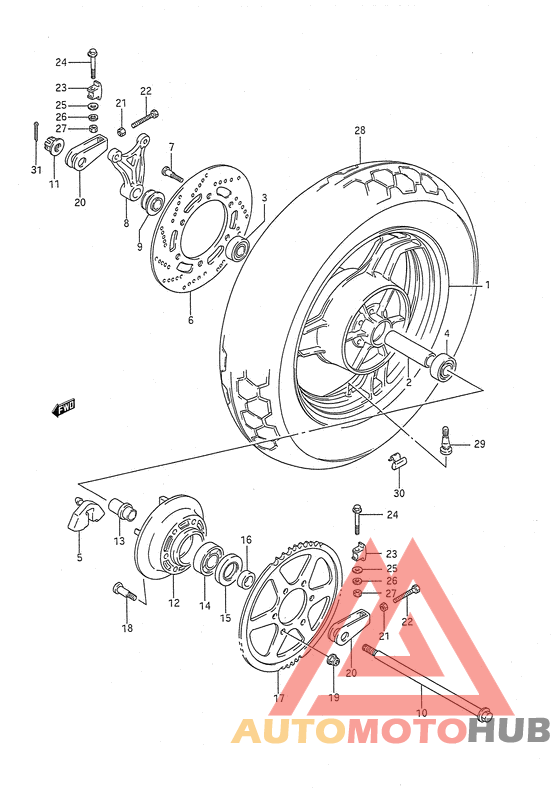 Rear wheel complete assy