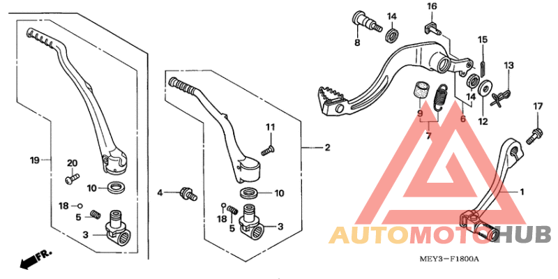 Pedal/kick starter arm