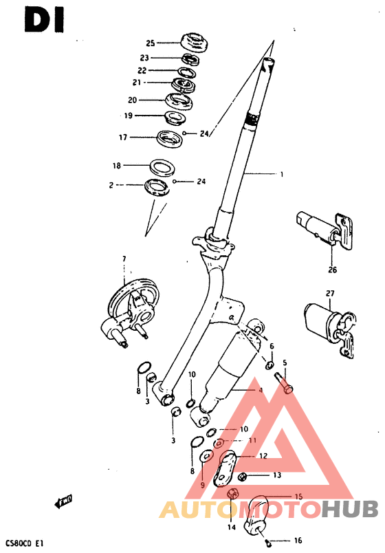 Вилка передней оси