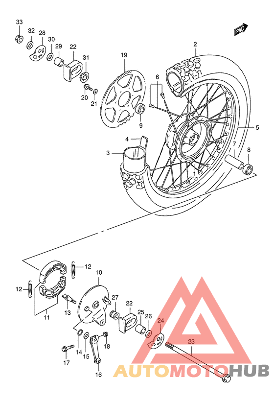Rear wheel complete assy