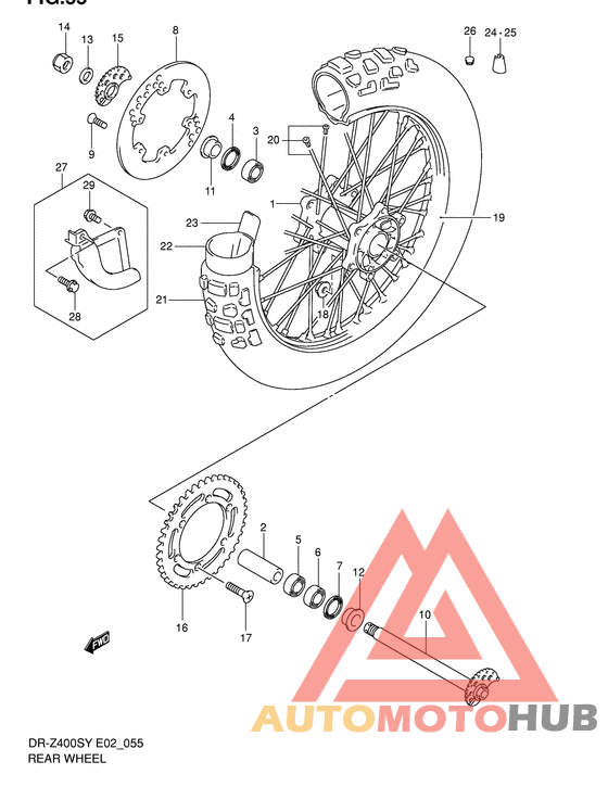 Rear wheel complete assy