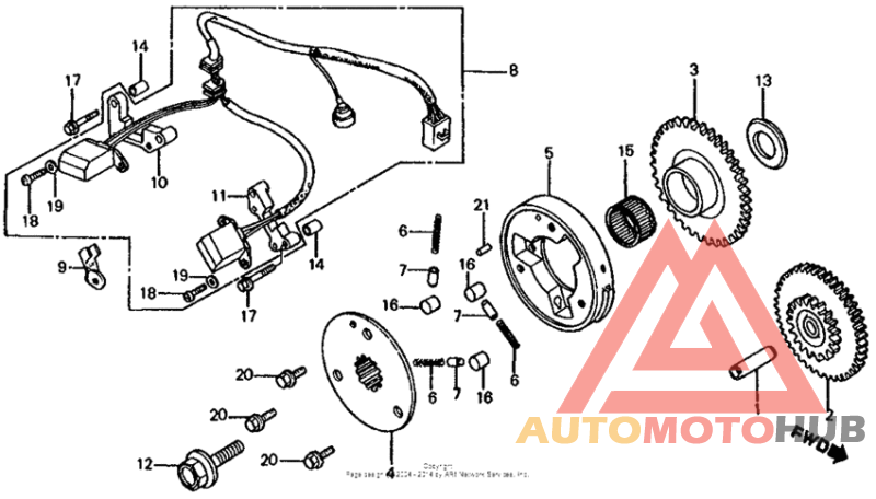 Pulser + starter clutch